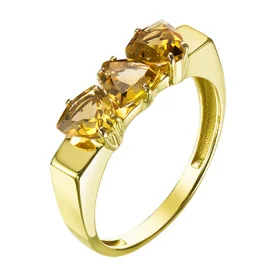 Кольцо из желтого золота с цитрином