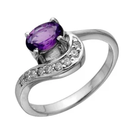 Серебряное кольцо с аметистом