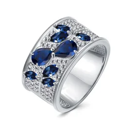 Серебряное кольцо с сапфиром