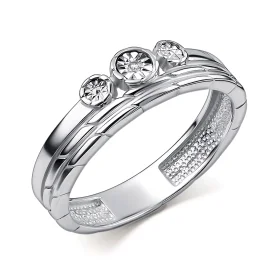 Серебряное кольцо с бриллиантом