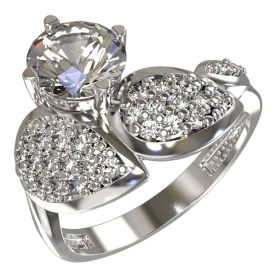 Серебряное кольцо с фианитом