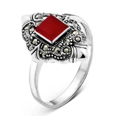 Серебряное кольцо с кораллом