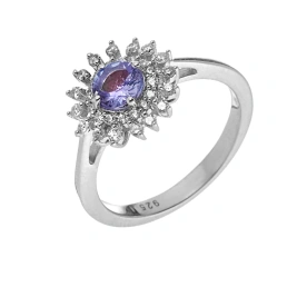 Серебряное кольцо с танзанитом