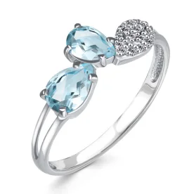 Серебряное кольцо с топазом