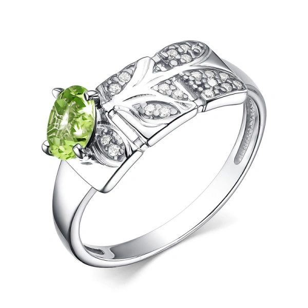 Серебряное кольцо с хризолитом
