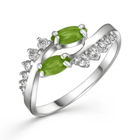 Серебряное кольцо с хризолитом