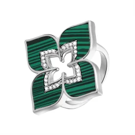 Серебряное кольцо с малахитом