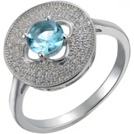 Серебряное кольцо с кристаллом