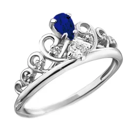 Серебряное кольцо с сапфиром