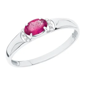 Серебряное кольцо с драгоценными камнями