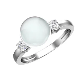 Серебряное кольцо с жемчугом
