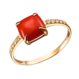 Серебряное кольцо с кораллом