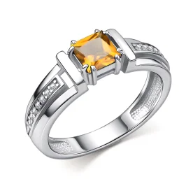 Серебряное кольцо с цитрином