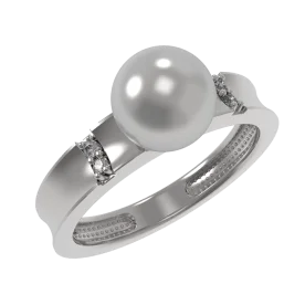 Серебряное кольцо с жемчугом