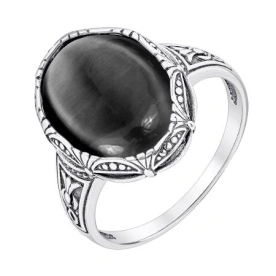 Серебряное кольцо с кошачим глазом