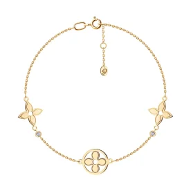 Золотой браслет с фианитом