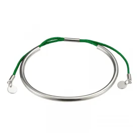 Серебряный браслет с текстилем