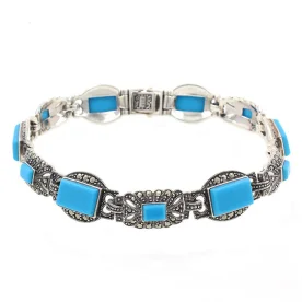 Серебряный браслет с бирюзой