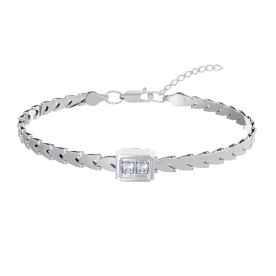 Серебряный браслет с фианитом