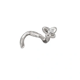 Серьга д/пирсинга из белого золота с бриллиантом