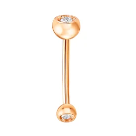 Серьга д/пирсинга из золота с фианитом
