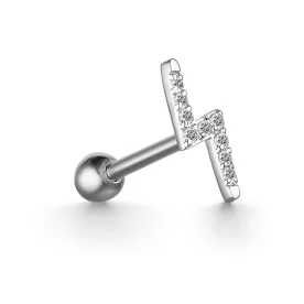 Серьга д/пирсинга из белого золота с бриллиантом