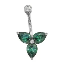 Серьга д/пирсинга из серебра с фианитом