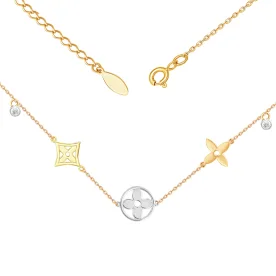 Золотое колье с фианитом