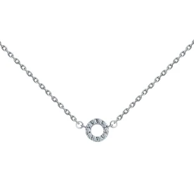 Колье из белого золота с фианитом
