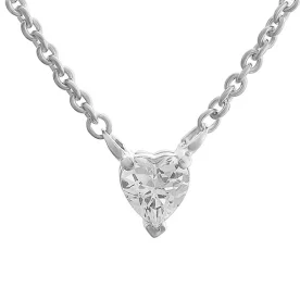 Колье из белого золота с фианитом