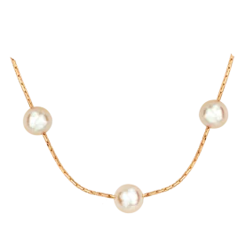Колье из желтого золота с жемчугом