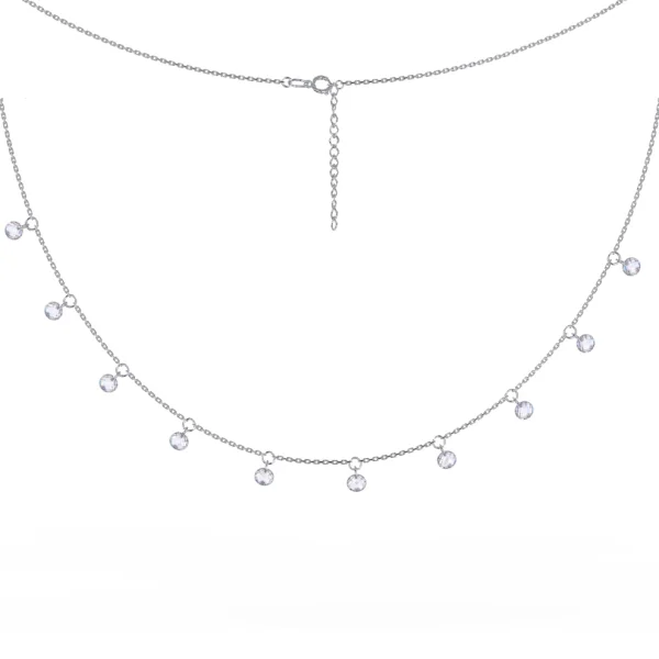 Серебряное колье с фианитом