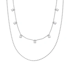 Серебряное колье с фианитом