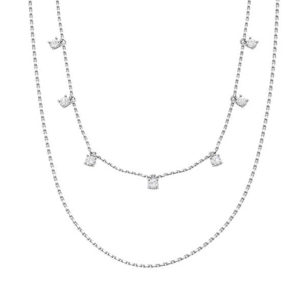 Серебряное колье с фианитом