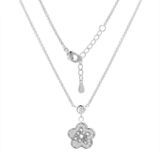Серебряное колье с фианитом