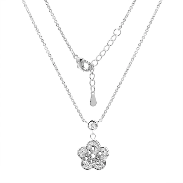 Серебряное колье с фианитом