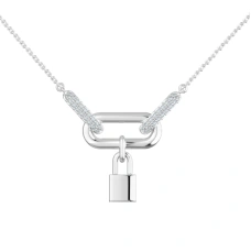 Серебряное колье с фианитом