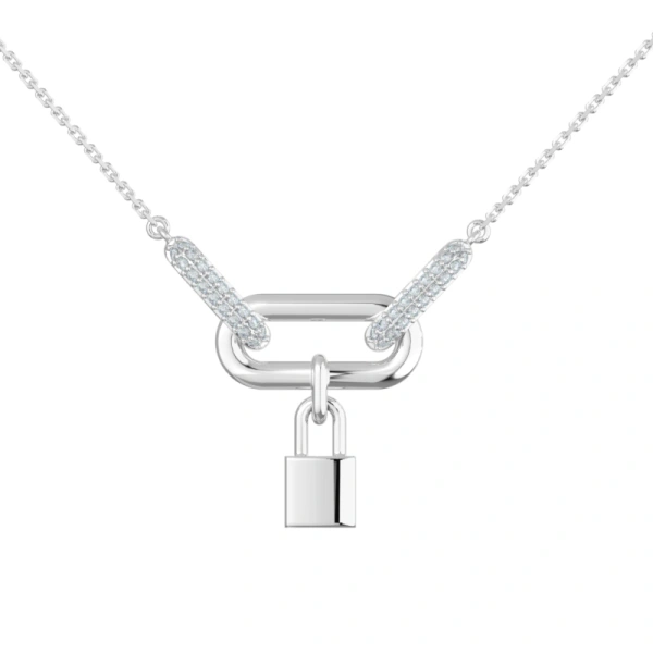 Серебряное колье с фианитом