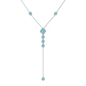 Серебряное колье с фианитом