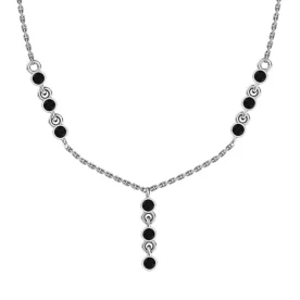 Серебряное колье с фианитом