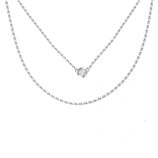 Серебряное колье с фианитом