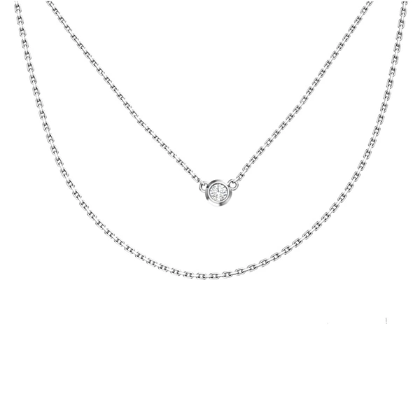 Серебряное колье с фианитом