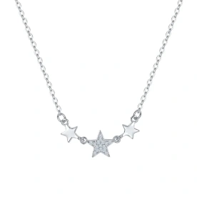 Серебряное колье с фианитом