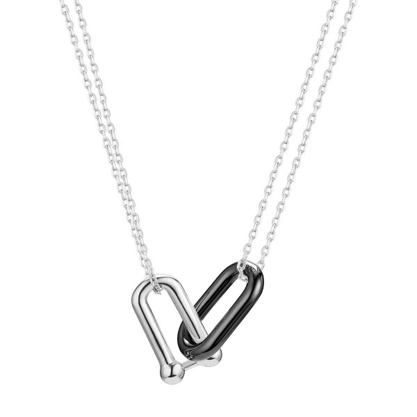 Серебряное колье с керамикой