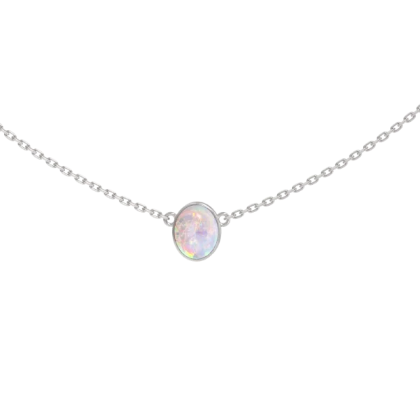 Серебряное колье с опалом