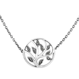 Серебряное колье с марказитом