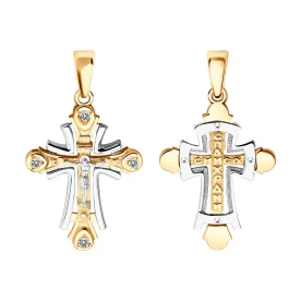 Крест из золота с фианитом