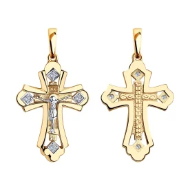 Крест из золота с фианитом