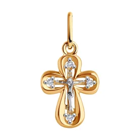 Крест из золота с фианитом