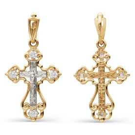 Крест из золота с фианитом